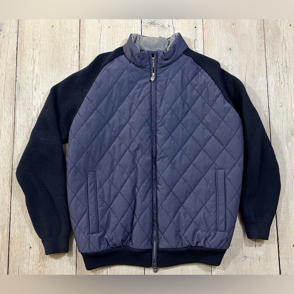 Peter Millar Men's Navy Crown Elite Light Quilted Mixed Media Jacket Size L